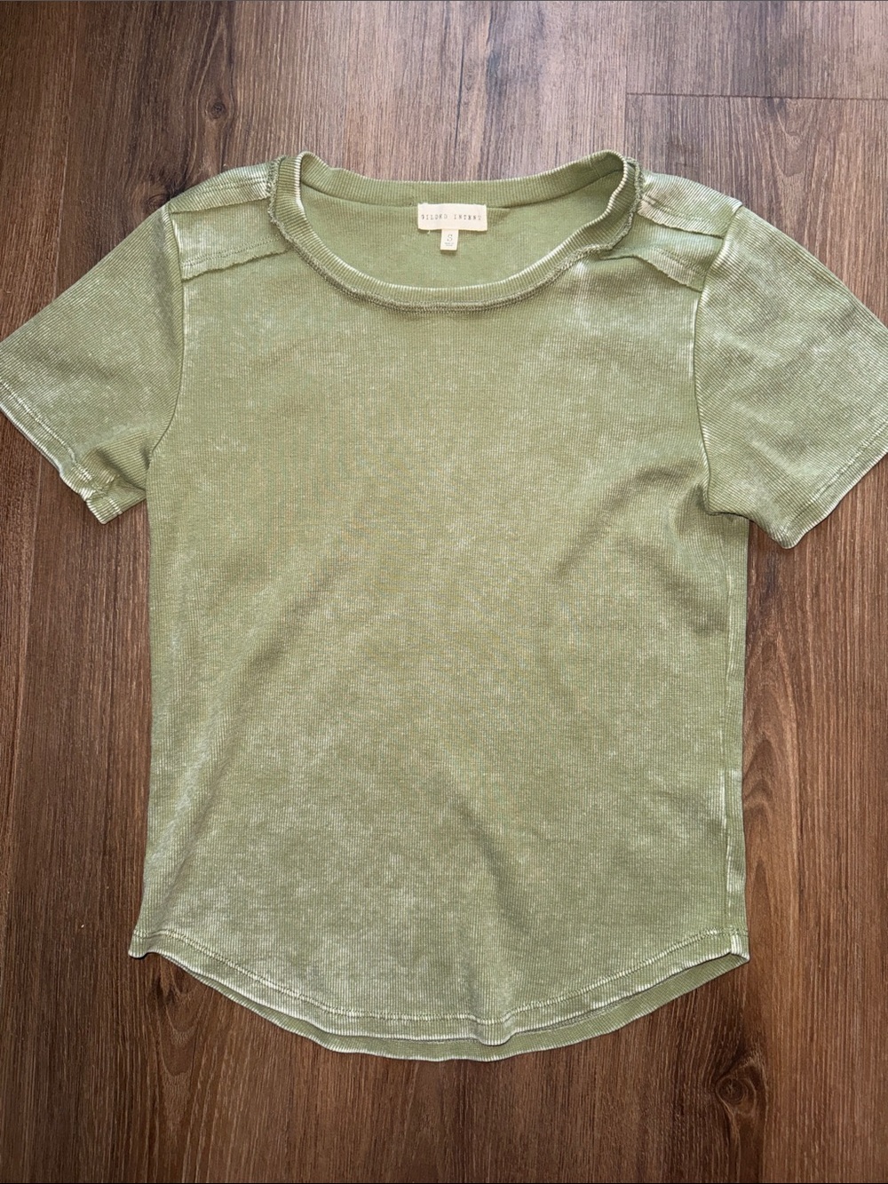 Gilded Intent Olive Ribbed Short Sleeve Tee